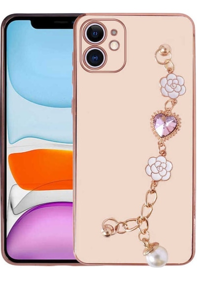 Apple Uyumlu iPhone 12 Kılıf El Tutamaçlı Kamera Korumalı Zore Taka Silikon Kapak Pembe