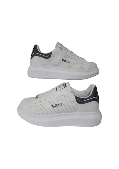 Wickers Unısex Beyaz-siyah Ortopedik Düz Taban Sneaker Spor Ayakkabı Beyaz