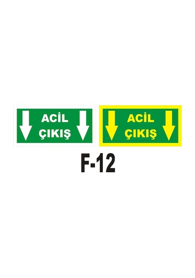 Fosforlu & Düz Levha Acil Çıkış Yönlendirme Acil Çıkış Aşağı Ok Fosforlu & Düz Levha Acil Çıkış Yönlendirme Acil Çıkış Aşağı Ok