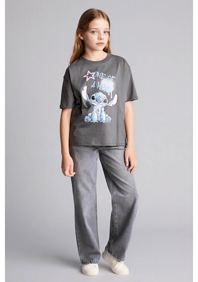 Defacto Dısney Lılo & Stıtch Tişört Kız Çocuk Antrasit Kız Çocuk T-shirt H0724a8/ar58 Antrasit
