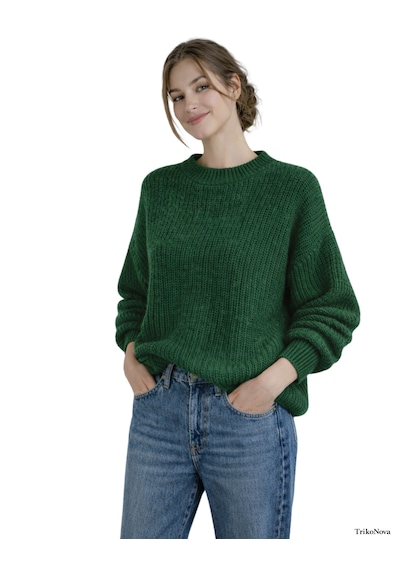 Trikonova Oversize Triko Kazak Yeşil