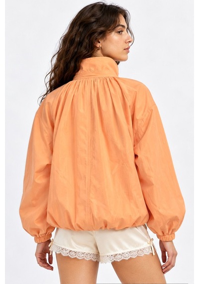 Hiccup Oversize Dik Yakalı Bomber Ceket Soluk Turuncu