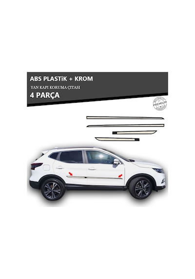 Nissan Qashqai Yan Kapı Koruma Çıtası Plastik + Krom Unvrslppkçt00018