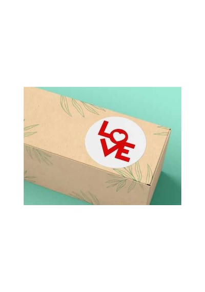 Valentine's Day Etiketi Aşk Serisi Yuvarlak Mat Çıkartma Round Sticker 4 Cm 40 Adet Çok Renkli