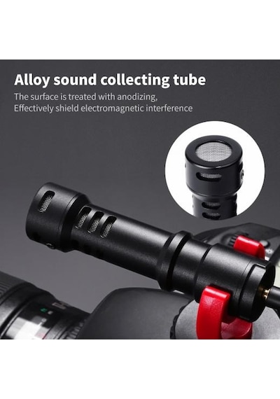 Samtıan Video Microphone - Vlog Kamera Ve Telefon İçin Yönlü Mikrofon Ve Mini Tripod Stand Seti