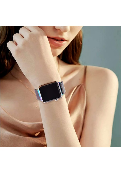 E2M Apple Uyumlu  Watch 42-44MM KRD-01 METAL HASIR KARIŞIK KORDON