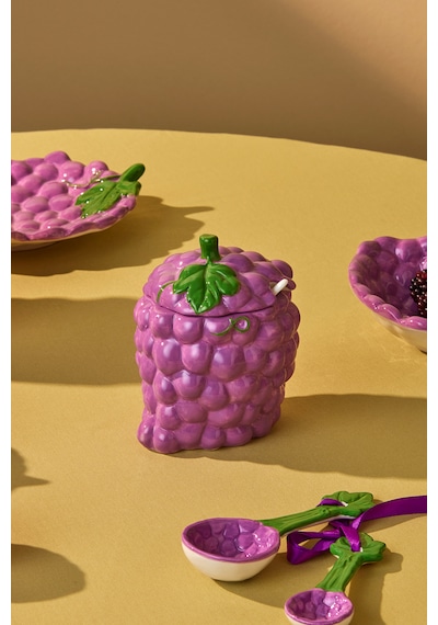Karaca Grape Üzüm Desenli Şekerlik 13 Cm Mor