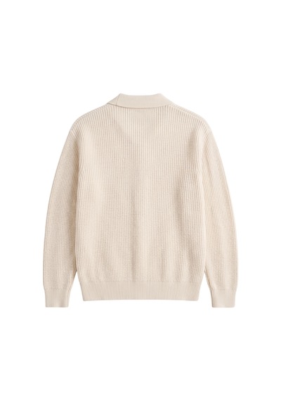 Genıus Store Erkek Hırka Oversize Kalıp Düğmeli Polo Yaka Triko Kazak Çekme/uzama Yapmaz Erkek-hırka Taş