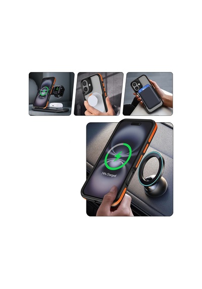 Apple iPhone Uyumlu 16 Plus Kılıf Magsafe Airbag Kamera Yükseltili Silikon Mat Parmak İzi Tutmayan Pazarplus Gri