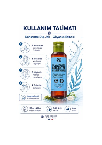 Konsantre Duş Jeli Okyanus Esintisi 100 Ml - Doz Ayarlı Seyahat Boy Ekolojik Ferah Banyo Jeli Diğer