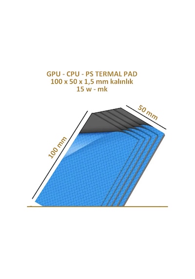 15 W/m-k Yüksek Performanslı Termal İletken Ped 100x50x1.5 Mm