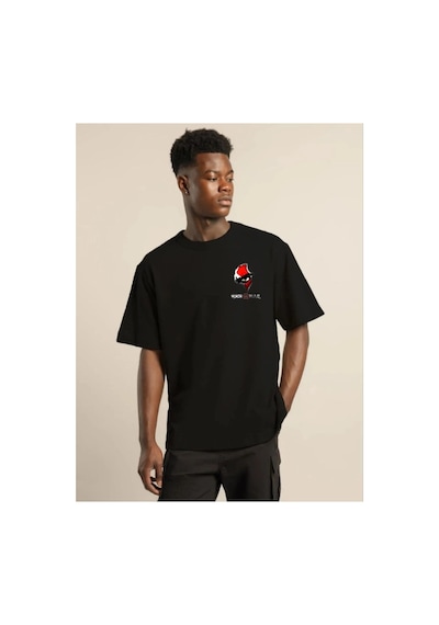 Erkek Baskılı T-shirt Kısa Kol Bisiklet Yaka Regular Fit Rahat Kalıp Günlük Tişört - Siyah Diğer
