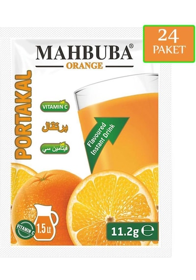Mahbuba Portakal Aromalı Soğuk Toz İçecek 24x11.2gr 11.2 G