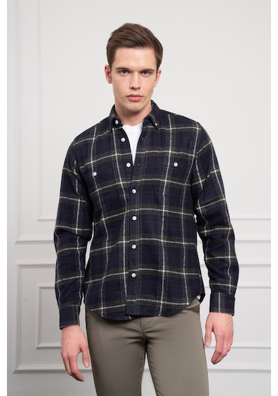 Morven Erkek Haki Regular Fit Desenli Oduncu Gömlek 25ks004001710 Haki Haki
