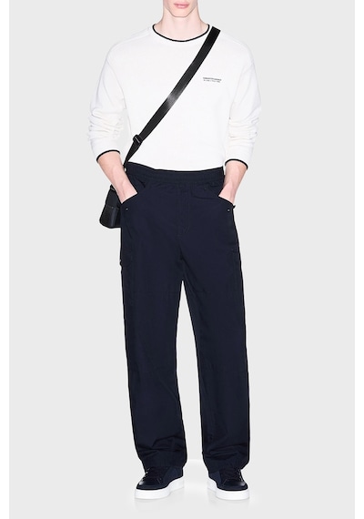 Armani Exchange Pamuk Karışımlı Regular Fit Bisiklet Yaka Kazak Erkek Kazak Xm003009 Af28775 U0007 Kırık Beyaz