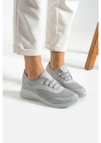 Buz - Gri Anatomik Esnek Taban Slip-on Spor Ayakkabı Günlük Sneaker Buz - Gri