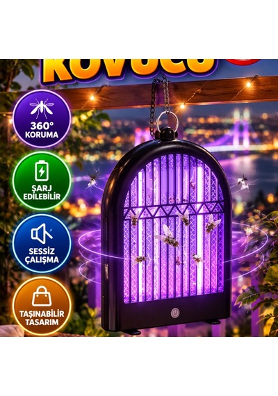Şarj Edilebilir Uv Sivrisinek Öldürücü Lamba Sessiz, Taşınabilir, 360 Koruma