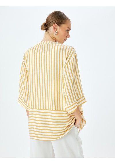 Koton 3/4 Geniş Kol Cepli Çizgili Viskon Kimono Hardal Çizgili 5sak50048pw Hardal Çizgili Çok Renkli Koton 3/4 Geniş Kol Cepli Çizgili Viskon Kimono Hardal Çizgili 5sak50048pw Hardal Çizgili Çok Renkli