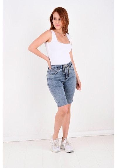 Quıts Kıds Kadın Randum Yıkama Denim Şort Kapri-10041 Byn-10041