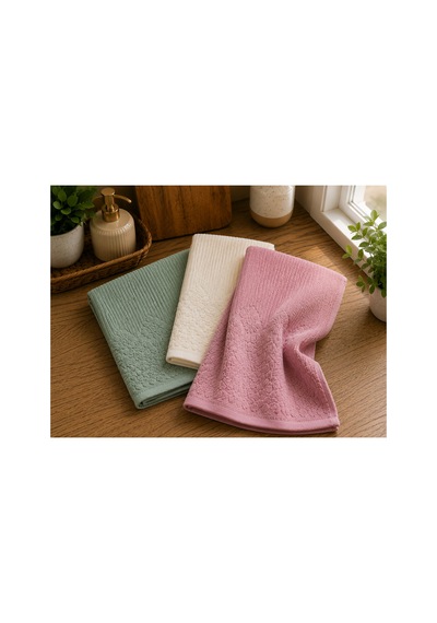 Renkli Mutfak Havlusu 30x50 Cm 3 Lü Set %100 Pamuk - Rosemeadow Çok Renkli