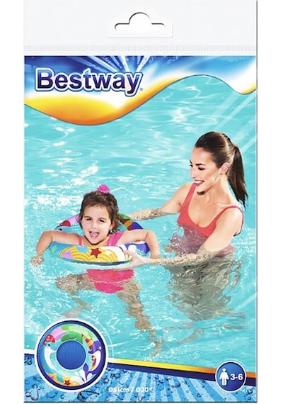 3-6 Yaş Yunus Balığı Desenli Simit 51cm bestway Çok Renkli