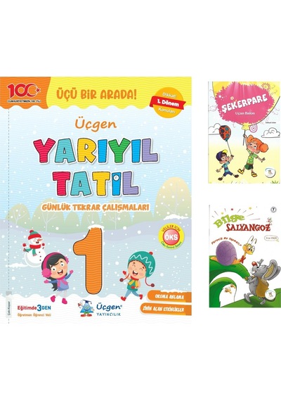 Üçgen 1.sınıf Yarıyıl Tatil Kitabı 2023-2024 1.dönem Konularını Kapsar