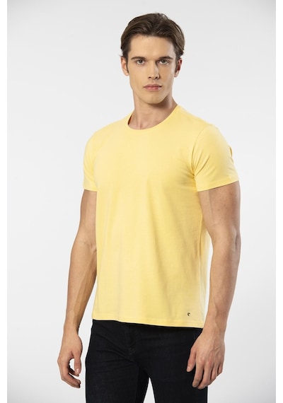 Cacharel Erkek Bisiklet Yaka Likralı T-shirt 1331/sarı Sarı