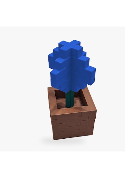 Piksel Alyum Biblo - 3d Baskı, Minecraft Esintili Mavi