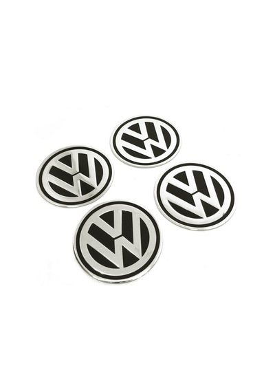 Volkswagen Alüminyum Jant Göbeği Yapıştırma Siyah 60Mm 4 Adet