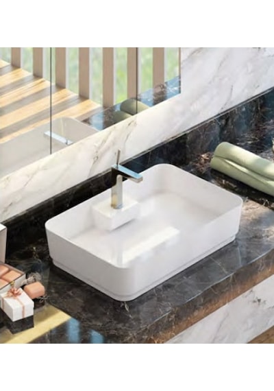 Idevit Slim Dikdörtgen Gizli Gider Çanak Lavabo 60CM Dahil