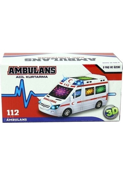 Oyuncak Ambulans Pilli Sesli Işıklı Ambulans 112  Acil