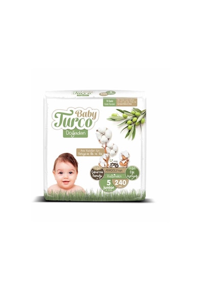 Baby Turco Doğadan Bebek Bezi 5 Numara Junior 240 Adet