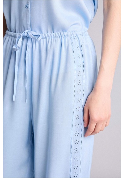 Defacto Regular Fıt Uzun Boy Dokuma Pijama Alt G4372ax26spbe745 Mavi-be745