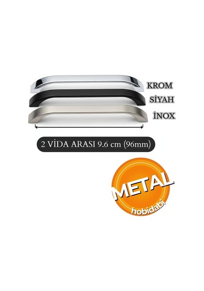 Göksu 10 Adet İnox Metal Mutfak Dolap Kulpları, Çekmece Kapak Kulbu, Mobilya Kulp 96 Mm Diğer