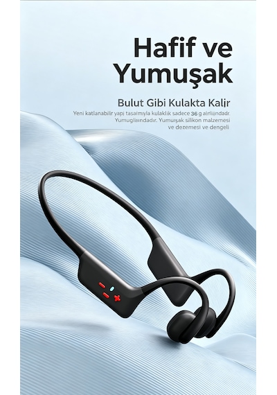 Tekoo Kemik İletimli Ipx8 Su Geçirmez Bluetooth 5.4 Kulaklık 32 Gb Dahili Hafızalı Siyah