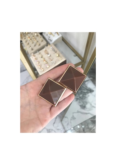 Tasarım Model Kahverengi Küpe