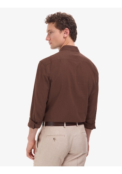 Pierre Cardin Erkek Koyu Kahverengi Gömlek Desenli 50325356-vr084