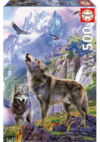 Educa 500 Parça Kayalardaki Kurtlar Puzzle - 19548 - Wolves In The Rocks