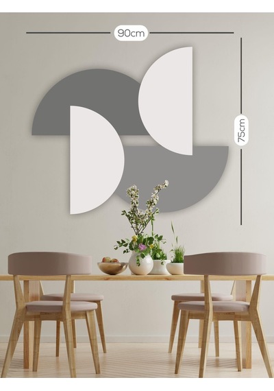 MSticker Gri Tonlarda Yarım Daireler Çocuk Bebek Odası Sticker Seti 85x100 Cm
