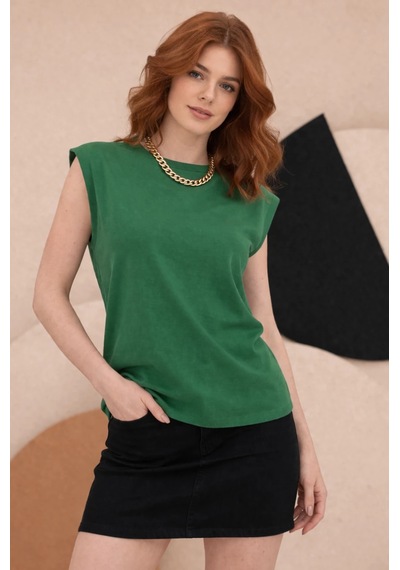 Bbbutikbasic T Kol Penye Bluz Hkn34 Yeşil