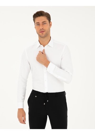 Pierre Cardin Erkek Beyaz Gömlek Desenli 50294742-vr013 Beyaz