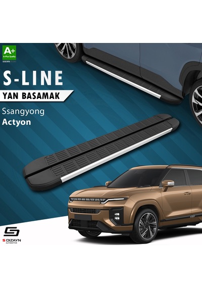 S-dizayn Ssangyong Actyon S-line Aluminyum Yan Basamak 183 Cm 2024 Üzeri A+ Kalite