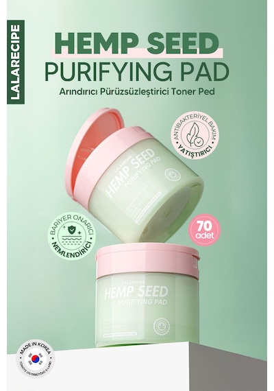 Lalarecipe Kenevir Tohumu İçeren Yatıştırıcı ve Arındırıcı Tonikli Ped LALARECIPE Hemp Seed Purifying Pad
