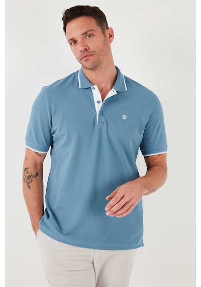 Buratti % 100 Pamuk Düğmeli Regular Fit Erkek Polo Yaka T Shirt 5902118 Mavi