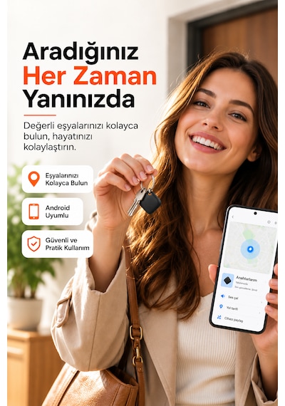 Kensa Airtag Apple iOS Uyumlu & Android Uyumlu Akıllı Takip Cihazı Sesli Bulma Özellikli Siyah