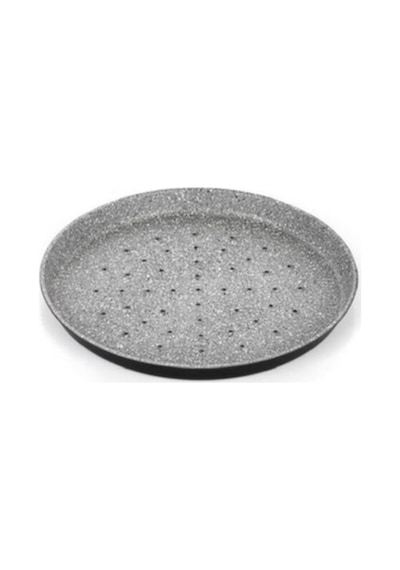 Granit Kaplamalı Delikli Pizza Tava 32 Cm Gri