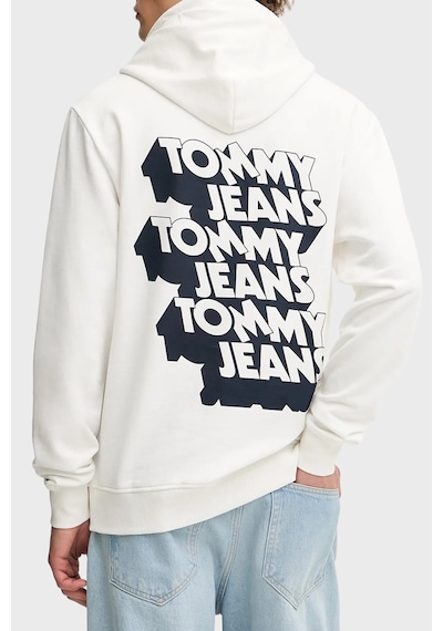 Tommy Jeans Erkek Sweat Dm0dm21625 Ybl Beyaz Beyaz