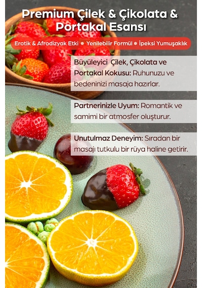 Masaj Yagı Çikolata Çilek Portakal Yenilir Erotik Rahatlatıcılı Vücut Aromaterapi 120 Ml - 537030934