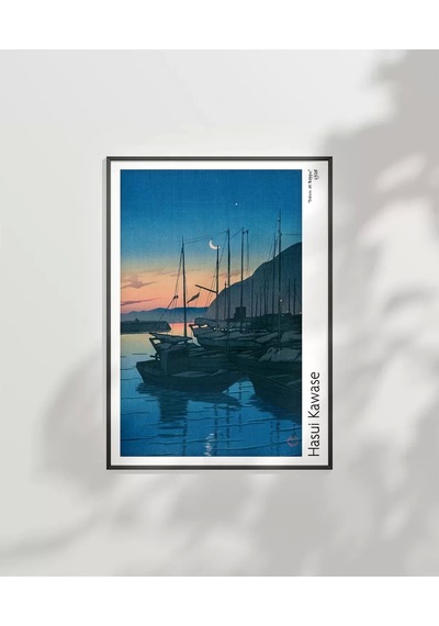 Çerçevesiz Poster Hasui Kawase Beppu'da Şafak 2