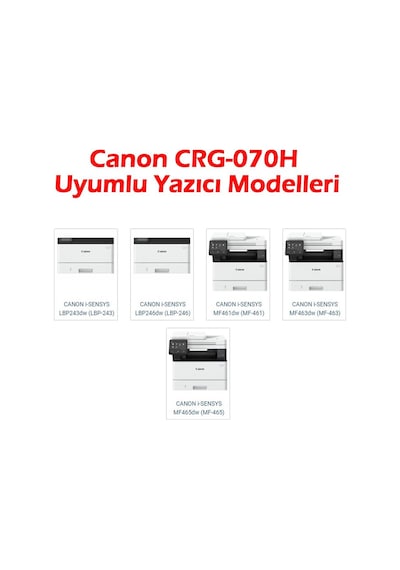 Baskistan Canon İ-sensys Lbp246dw Lbp246 Crg-070h Siyah Uyumlu Toner Çipsiz